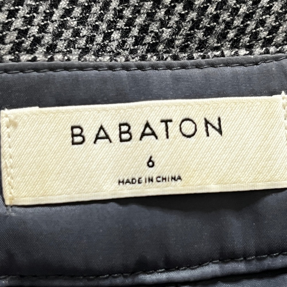 Babaton‎ Dress Pants Women 6 Grey Stretch Wool Cashmere Houndstooth - Picture 5 of 11